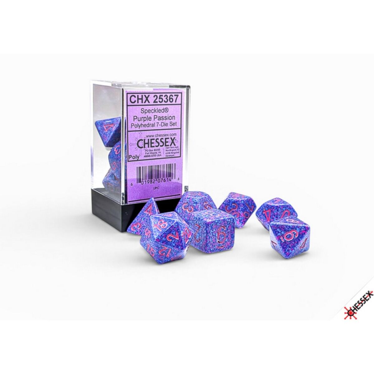 CHX 25367 Speckled Purple Passion Polyhedral 7-Dice Set [::] Let's