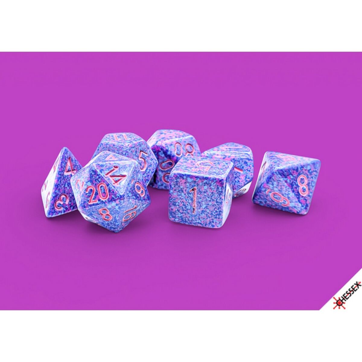DICE CHX 25367 Speckled Purple Passion Polyhedral 7-Dice Set [::] Let's