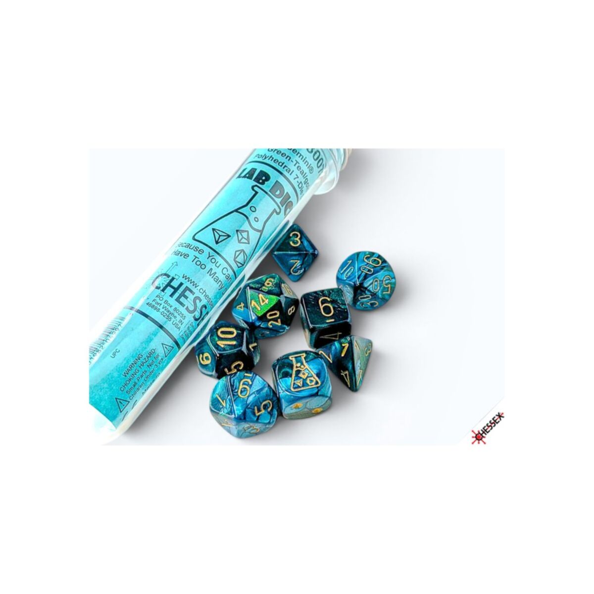 CHX 30078 Gemini Green-Teal / Gold 7-Die Polyhedral Set [::] Let's