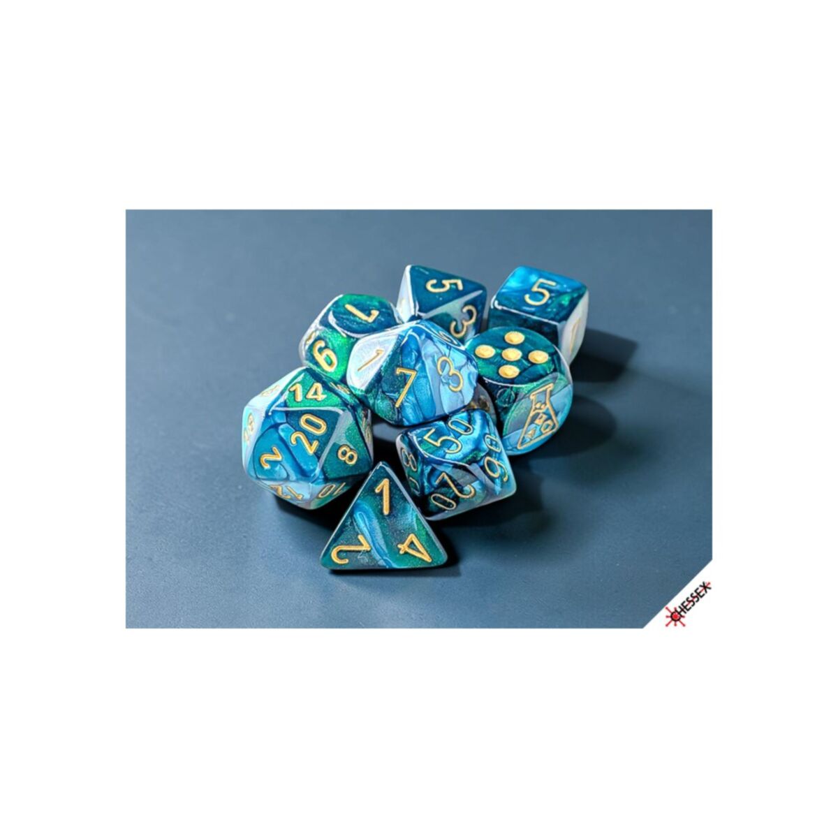 Gemini deck 6種セット CHX 30078 Gemini Green-Teal / Gold 7-Die Polyhedral Set [::] Let's