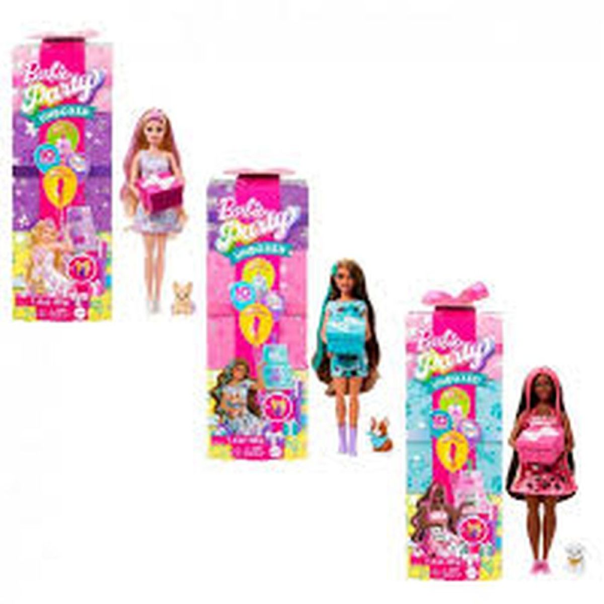 Barbie Reveal Barbie Party Unboxed Pet Birthday Series