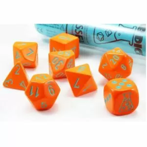 CHX 30038 Heavy Polyhedral Orange/Turquoise 7-Die Set
