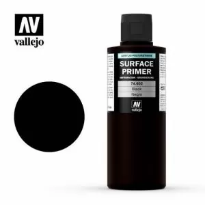 Vallejo Surface Primer - Colour Black 200ml