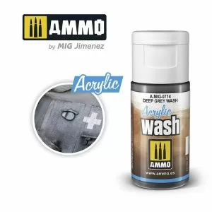 Ammo by MIG Acrylic Washes: Deep Grey Wash 15ml