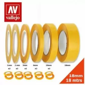 Vallejo Hobby Tools - Precision Masking Tape 2mmx18m - Twin Pack