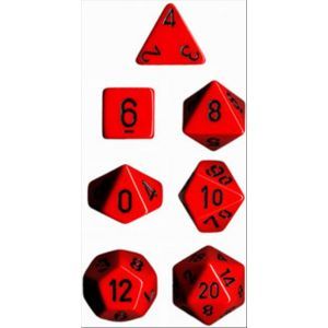 CHX 25414 Opaque Polyhedral Red/black 7-Die Set