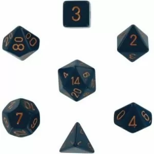 CHX 25426 Opaque Polyhedral Dusty Blue/Copper 7-Die Set