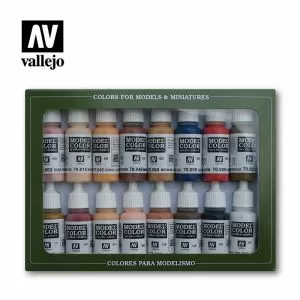 Vallejo Model Colour - Face & Skin Tones 16 Colour Set Old Formulation