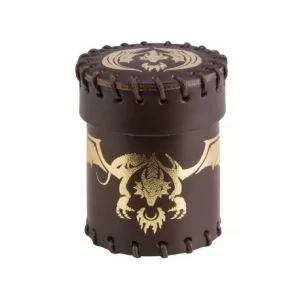 Q Workshop - Dragon Brown & Golden Flying Leather Dice Cup