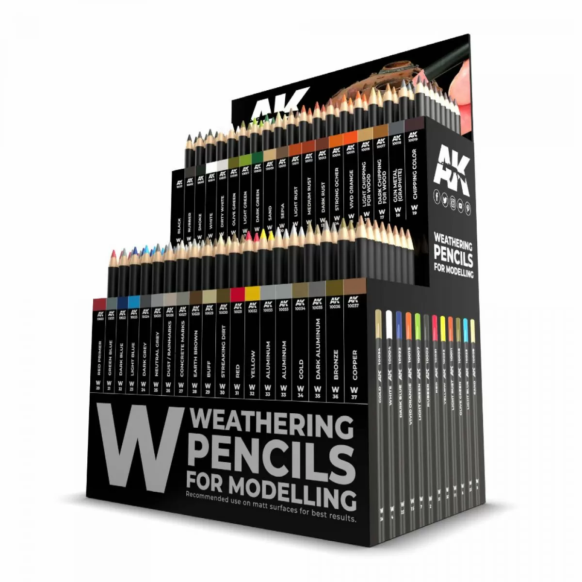 AK Interactive Weathering - Weathering Pencils Stand Display (stand with  paints) [::] Let's Play Games