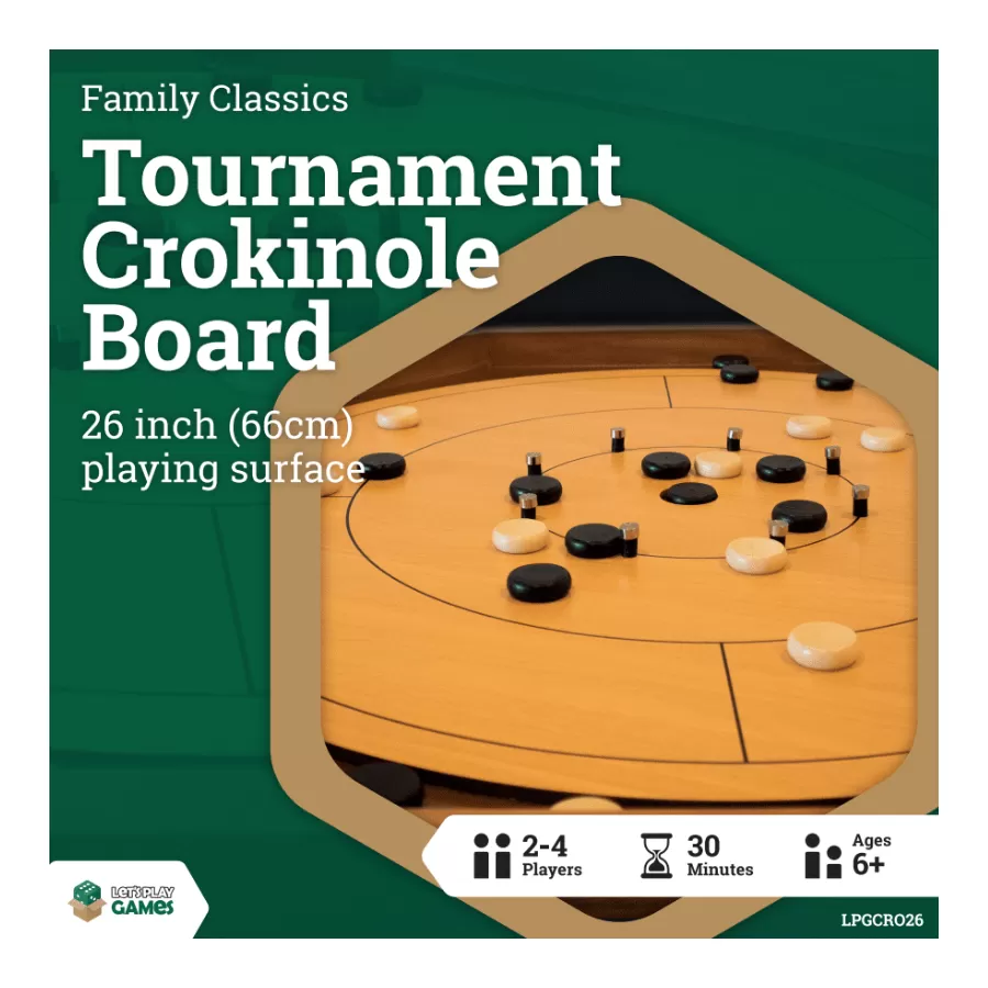 4 In 1 Wooden Crokinole Set With Playing Cards